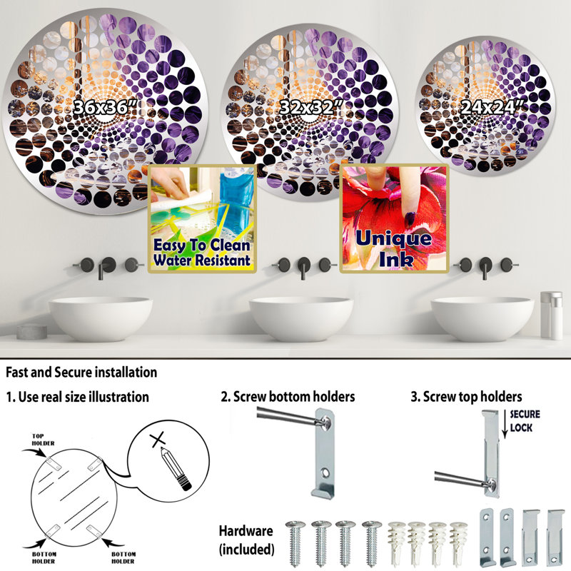 Elek Circle Mirror, 23.6" x 23.6"