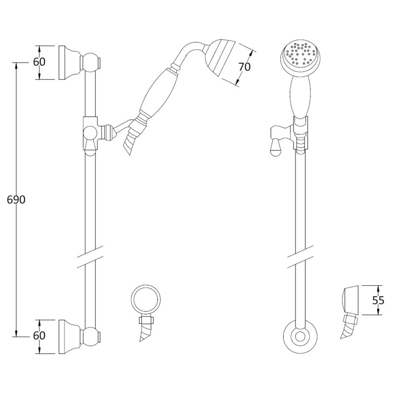 Massage/Jet Handheld Shower Head, White