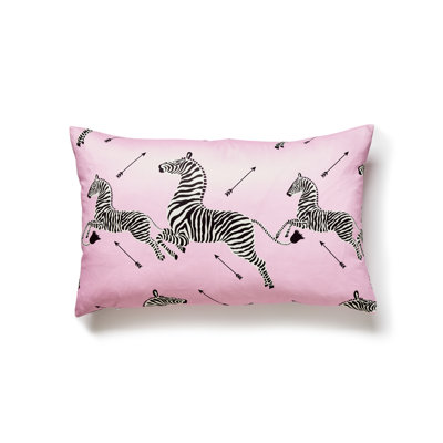 Zebras Embroidered Cotton Reversible Throw Pillow