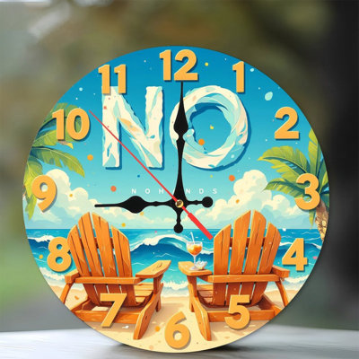 beach clock ocean chairs summer design