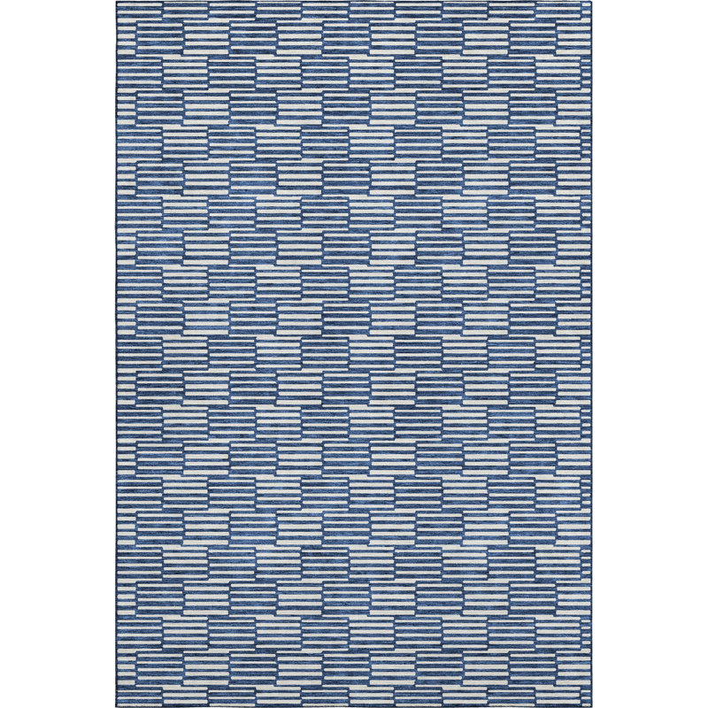 Premium Machine Washable Prisco Navy Rug, Rectangle 10' x 14'