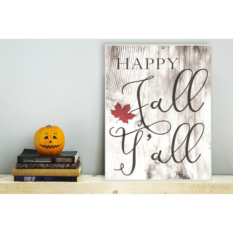 «Happy Fall Y» par Daphne Polselli - reproduction d'art textuel, Plaque murale, H 15 po x l 10 po x P 0,5 po