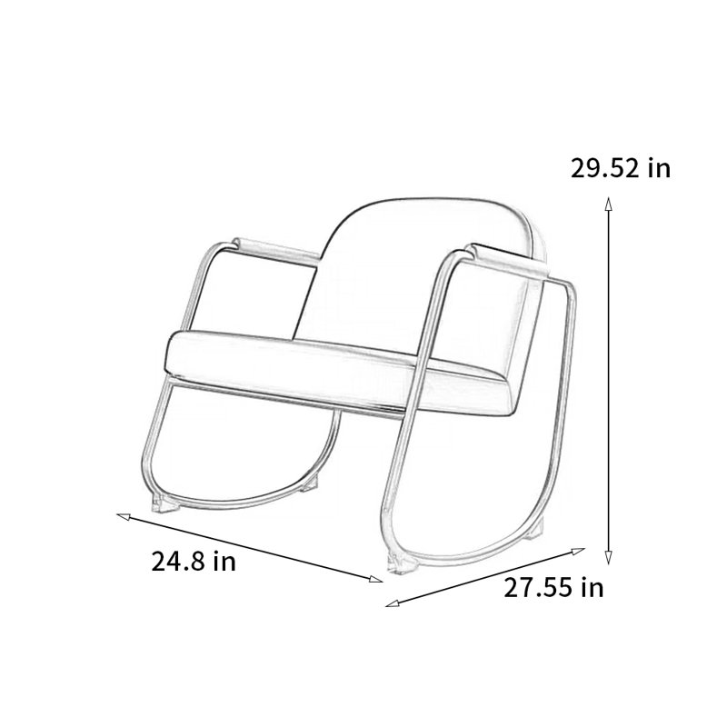 Chaise berçante en cuir de haute qualité, Blanc