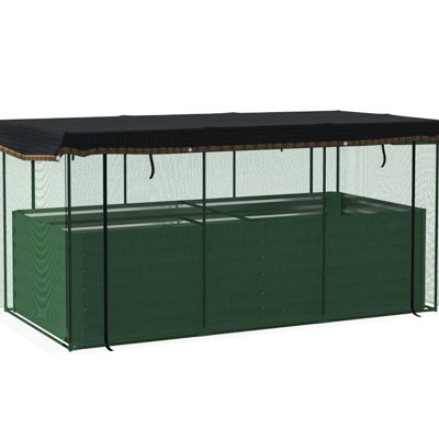 Crop Cage and Shade Cloth with Raised Garden Bed,Galvanized Steel Planter Box