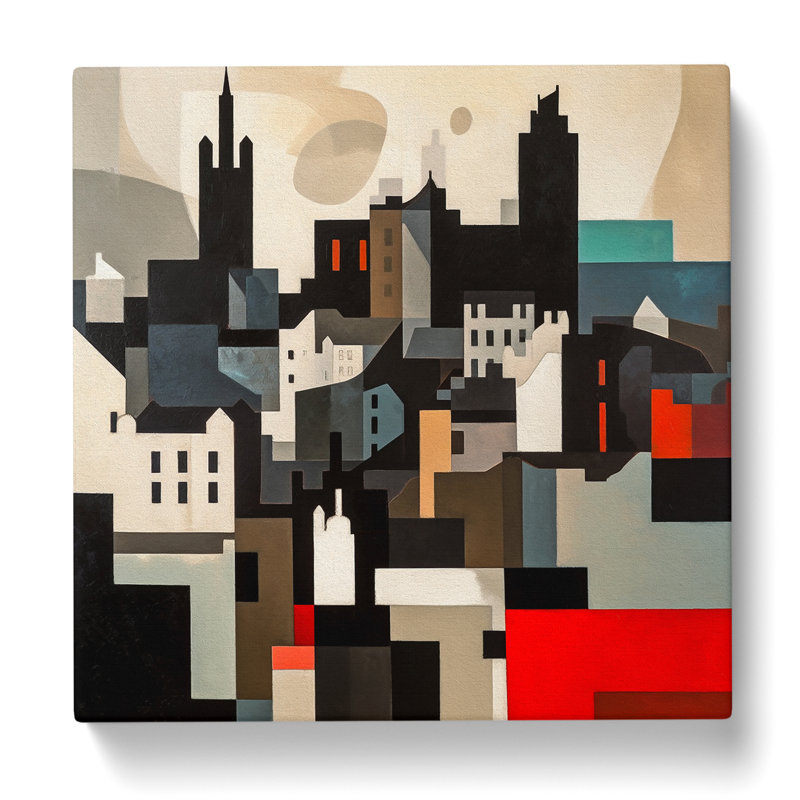 City Of Edinburgh Suprematism - Wrapped Canvas - Framed Print