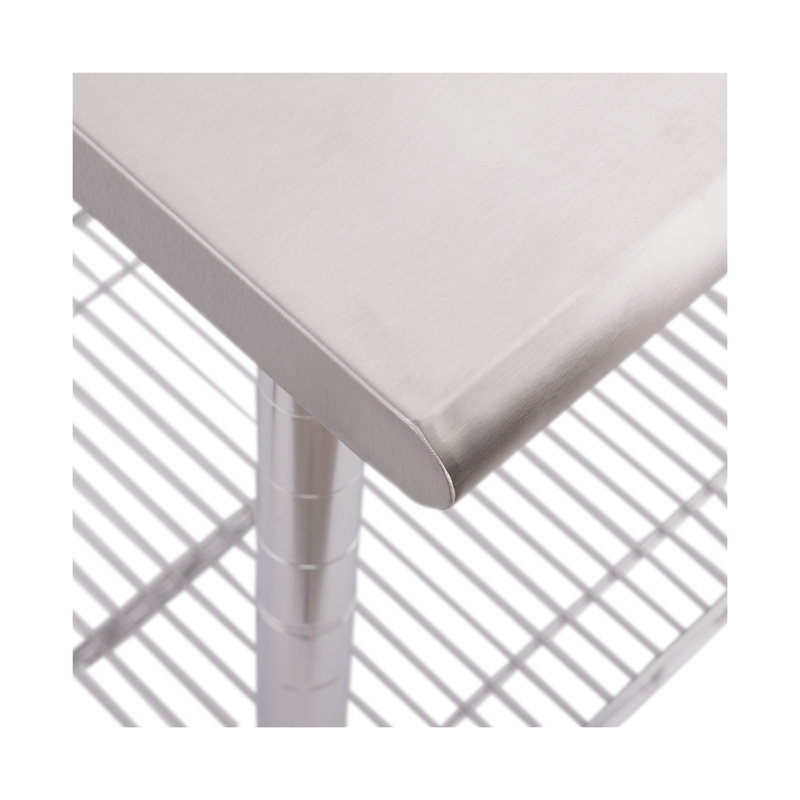 Commercial Stainless Steel Work Table with Chrome Frame