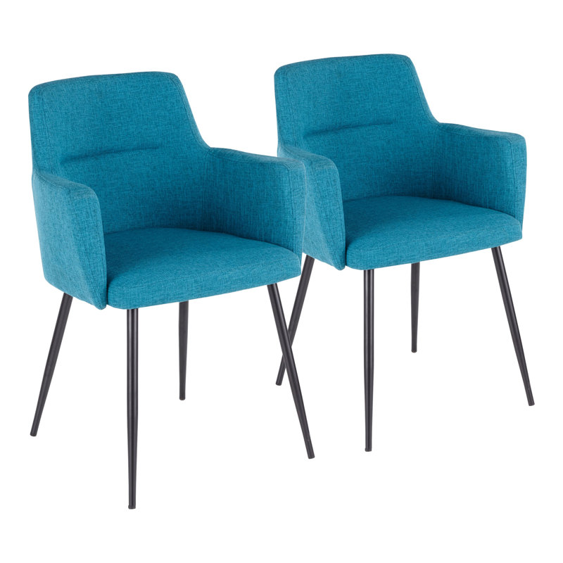 Chaise de salle à manger rembourrée Cedeno, Bleu sarcelle