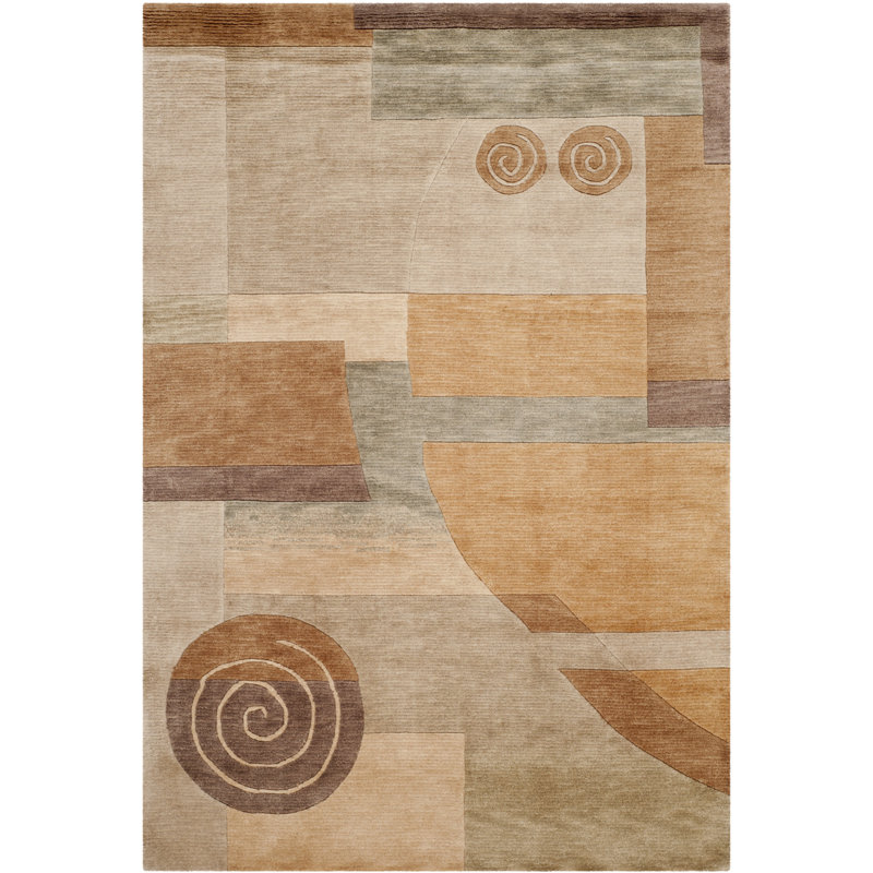 Tapis tibétain à poils longs en laine noué à la main, Rectangle 3 pi x 5 pi
