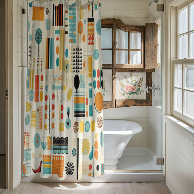 Timeless Flower - Premium Shower Curtain, H 74 po x l 71 po