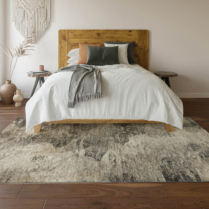 Premium Machine Washable Cerrito AMF592 Taupe Rug, Rectangle 10' x 14'