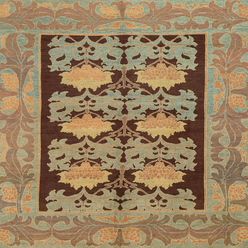 Tapis abstrait moderne 1672, Carré 5 pi
