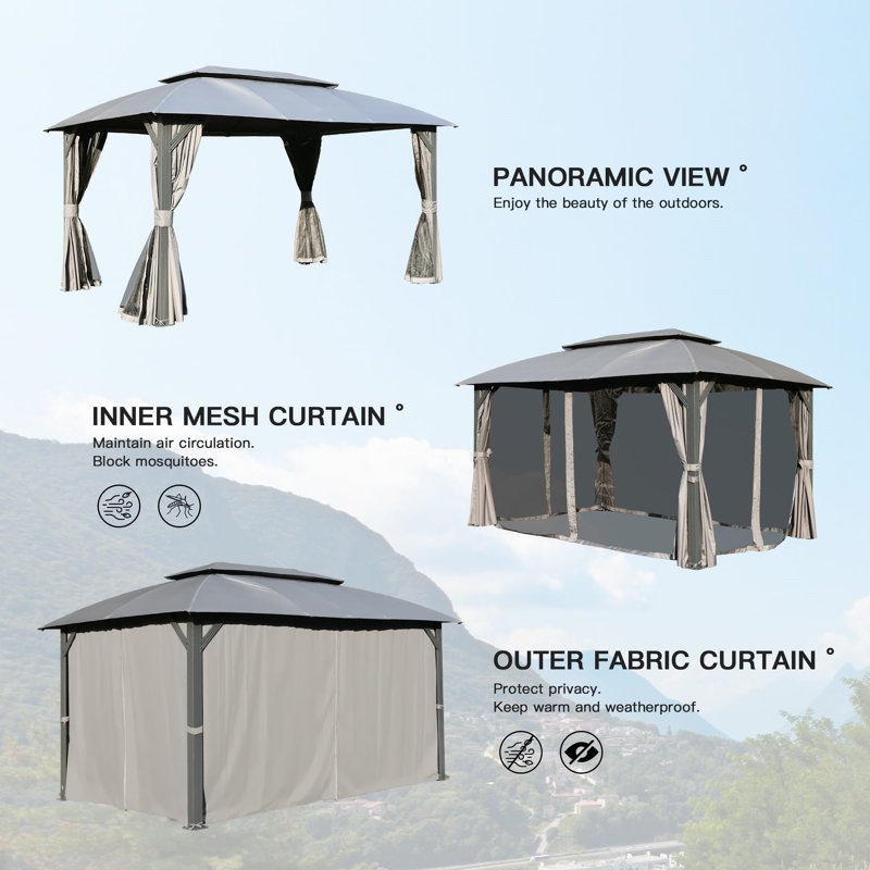 Gazebo 10X14ft, Gray