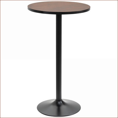 Rustic 42'' Bar Height Round Coffee Table – Elm Wood Top, Industrial Steel, Natural Warmth for Casual Chats