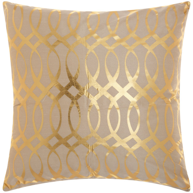  Throw Pillow, Beige/Gold
