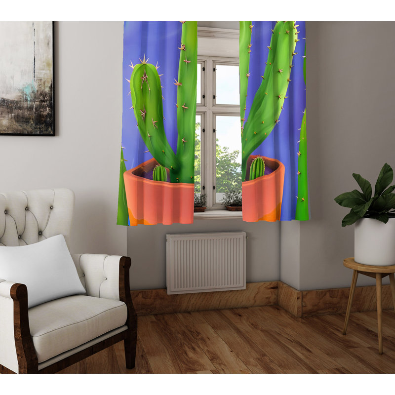 Paire de rideaux semi-transparents en polyester Demick, L 40 po x L 52 po