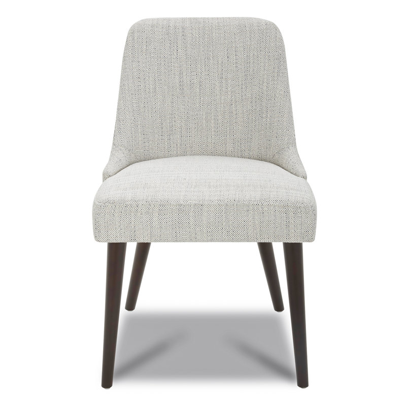 Chaise d'appoint rembourrée en bois massif Bremment, Ivoire