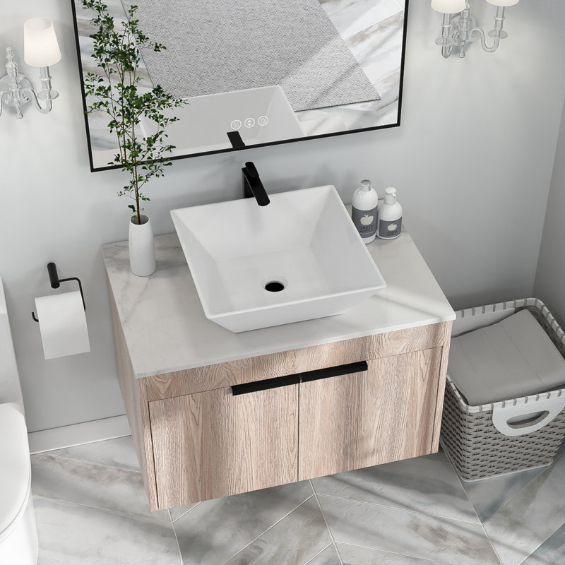 Lawan 23.6'' Single Bathroom Vanity with Ceramic Top