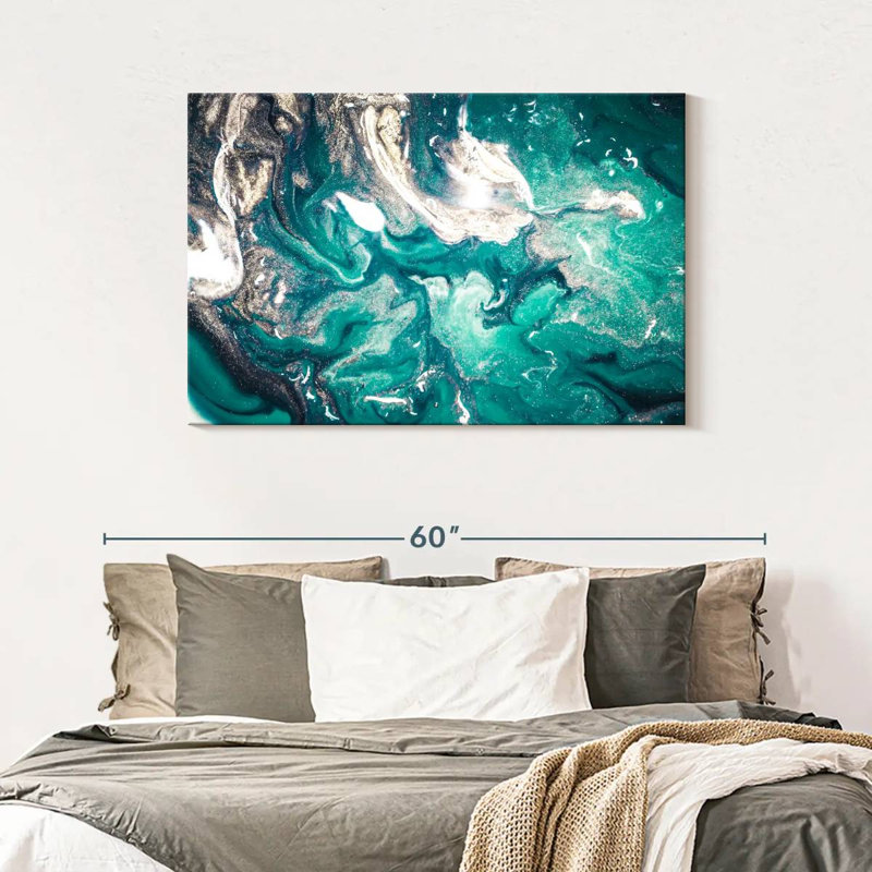 " Abstract Teal Canvas Print ", 30" H x 45" W x 1.25" D
