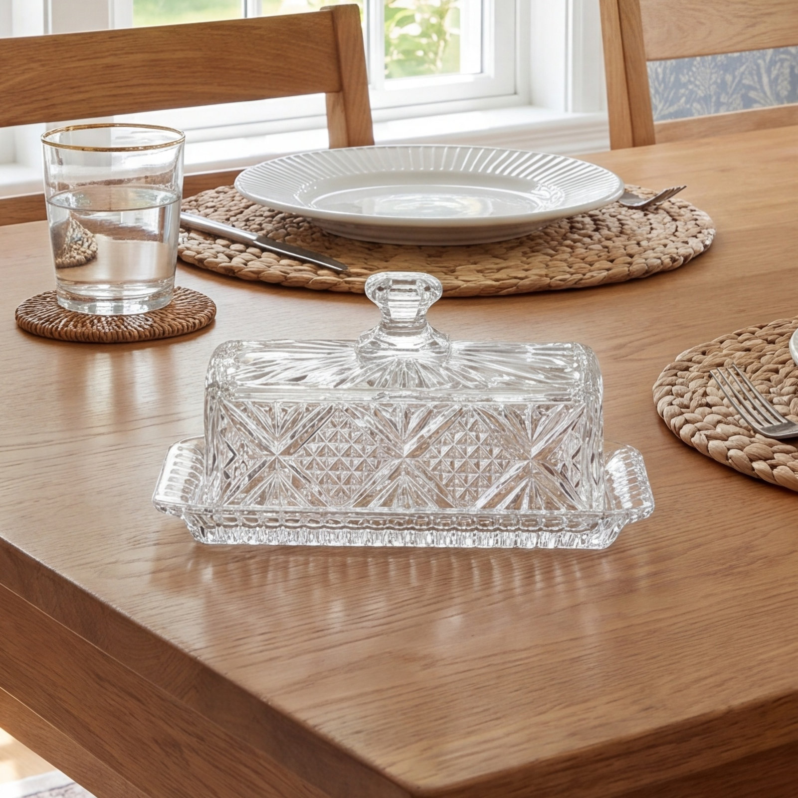 Godinger Dublin Crystal Butter Dish - Thumbnail 2