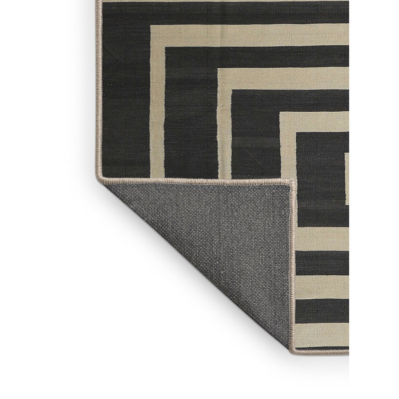 Tapis contemporain noir / beige, Rectangle 5 pi x 7 pi