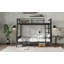 Lit double superposé double en métal avec échelle et support à lattes - aucun sommier nécessaire, robuste et amp; Durable-1353041073-1353041064