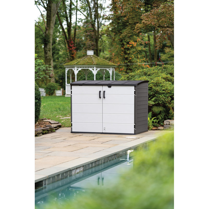 Black 6 x 4 ft Steel-Reinforced Resin Horizontal Shed