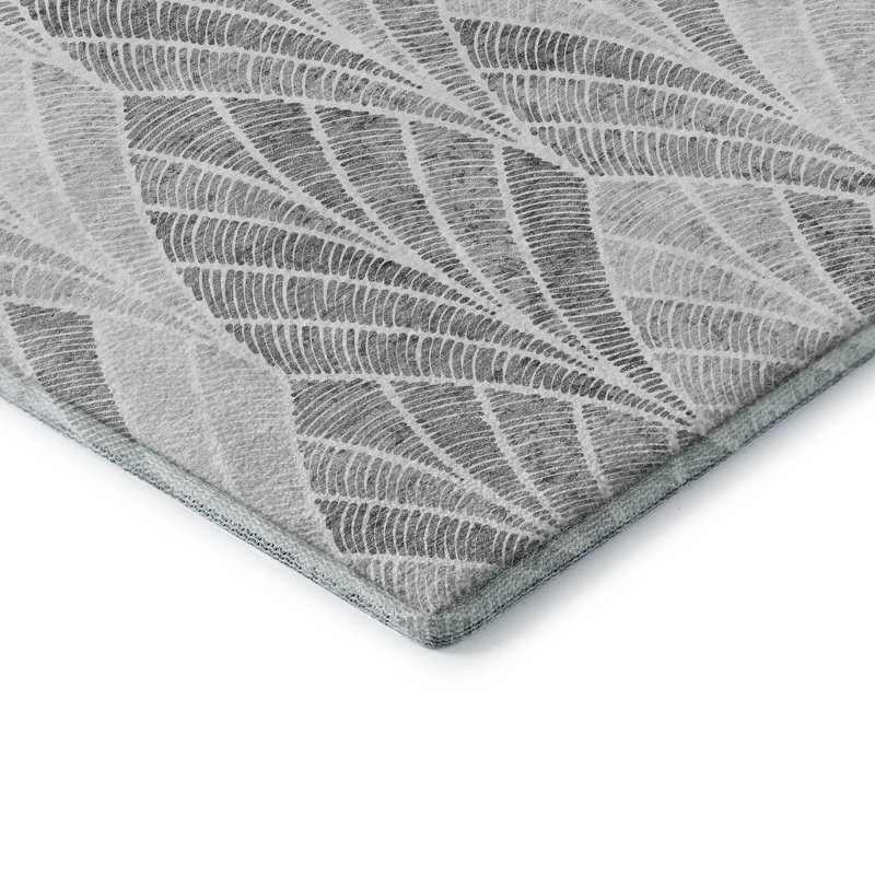Tapis gris Prisco lavable à la machine de qualité supérieure, Tapis de couloir 2 pi 3 po x 7 pi 6 po