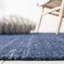 Tapis rayé bleu marine en laine / coton Rubinstein-713669520