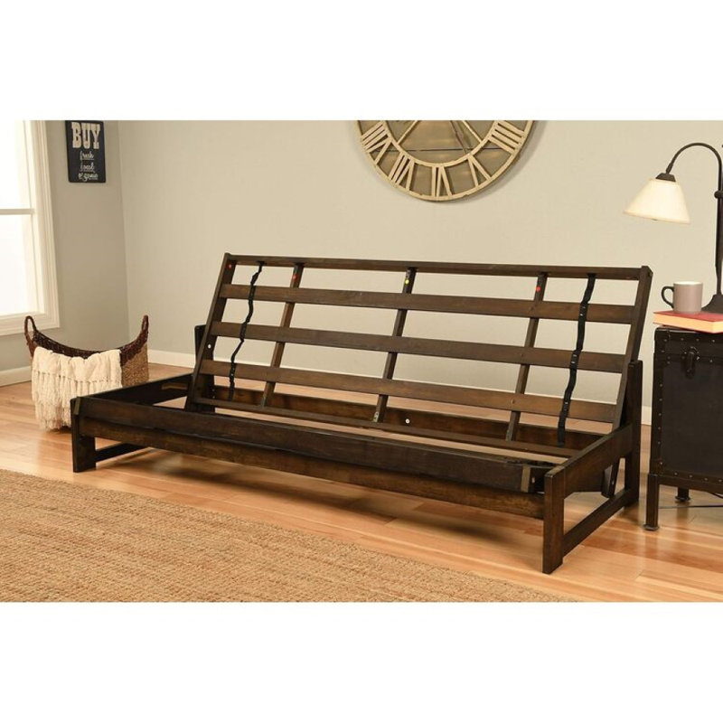 Monterey Futon Frame with Mattress - Futon Frame with Mattress, Straight Arm, Versatile and Convertible Design Futon Frame for All Spaces - Full Frame