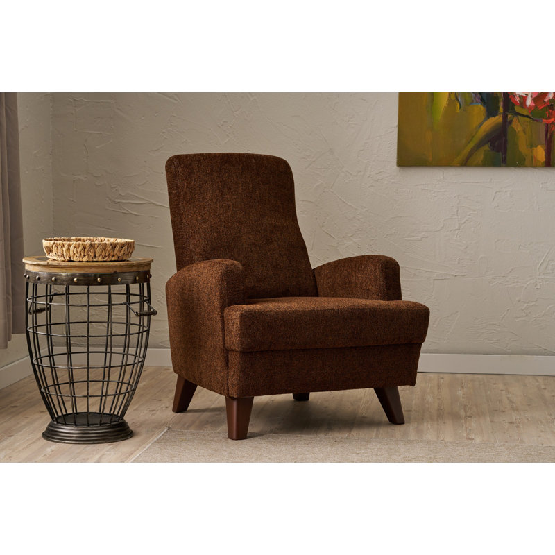 Fauteuil à oreilles, Mélange de polyester brun