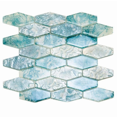 Verre 10,63 po X 11,7 po Carreau de mur et de plancher en mosaïque de verre (8,6 pieds carrés / caisse) - paquet de 10