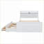 Lit de rangement en bois avec prises de courant, lit gigogne simple et tiroirs - Blanc pour chambres à coucher modernes-1305221074