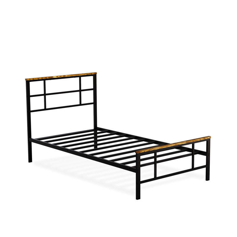 Structure de lit moderne Ingram avec 4 pieds en métal, Simple