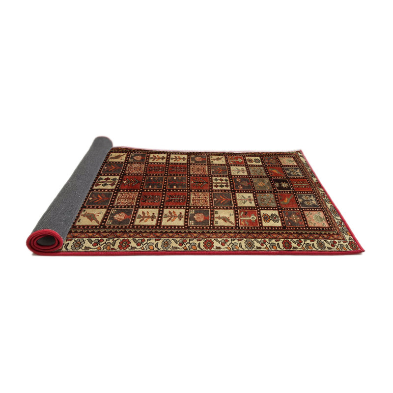 Tapis floral brun / brun clair / orange, Rond 8 pi