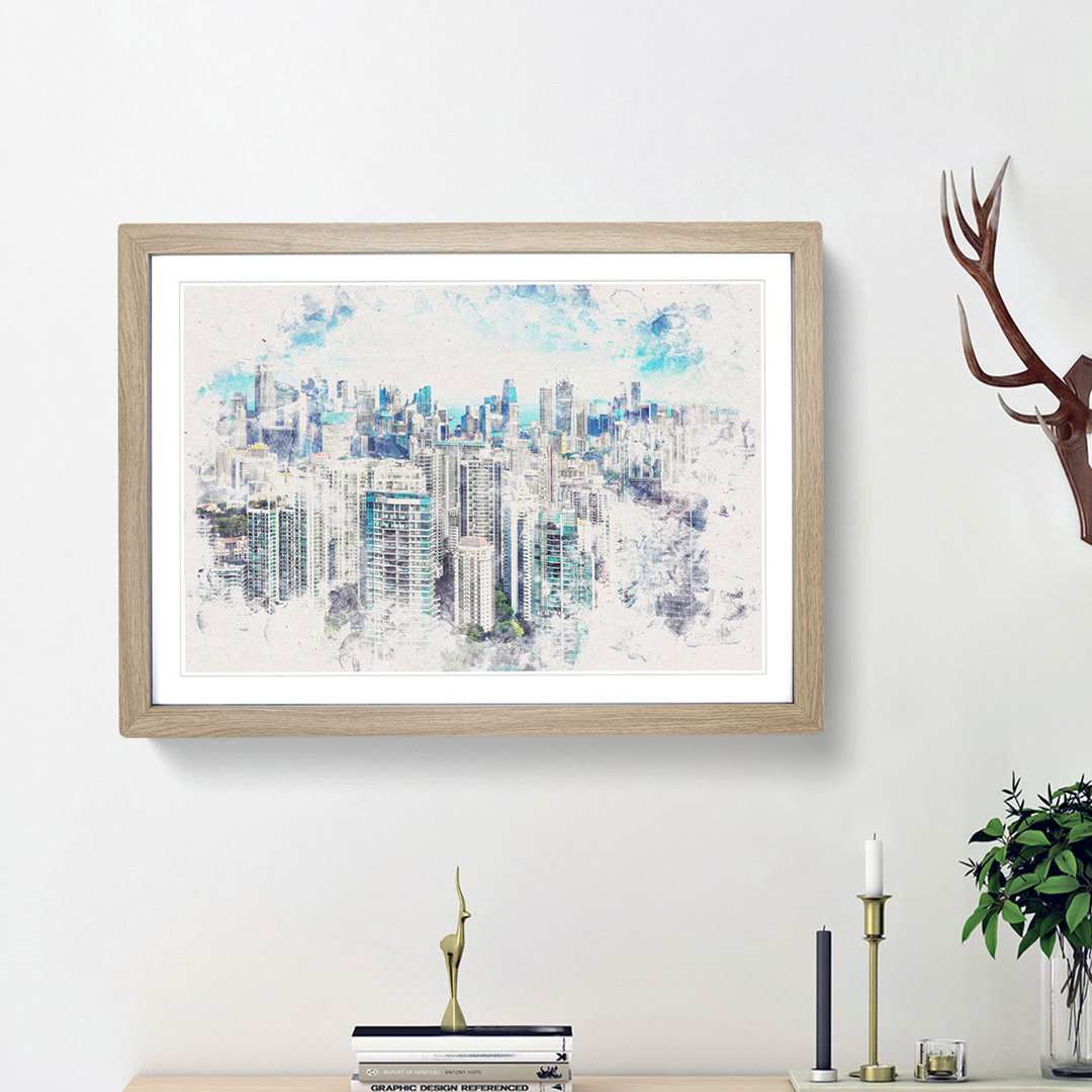 Singapore Skyline - Picture Frame Painting Print