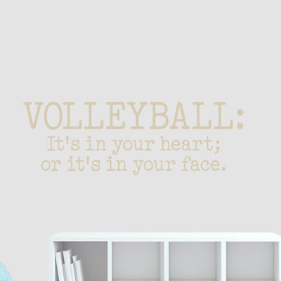 Décalcomanie murale coeur volleyball