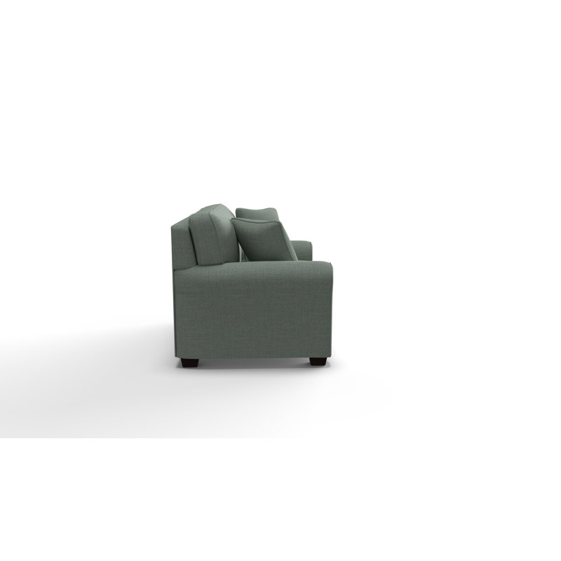Shannon Upholstered 56'' Sleeper Sofa, Dark Walnut, Green