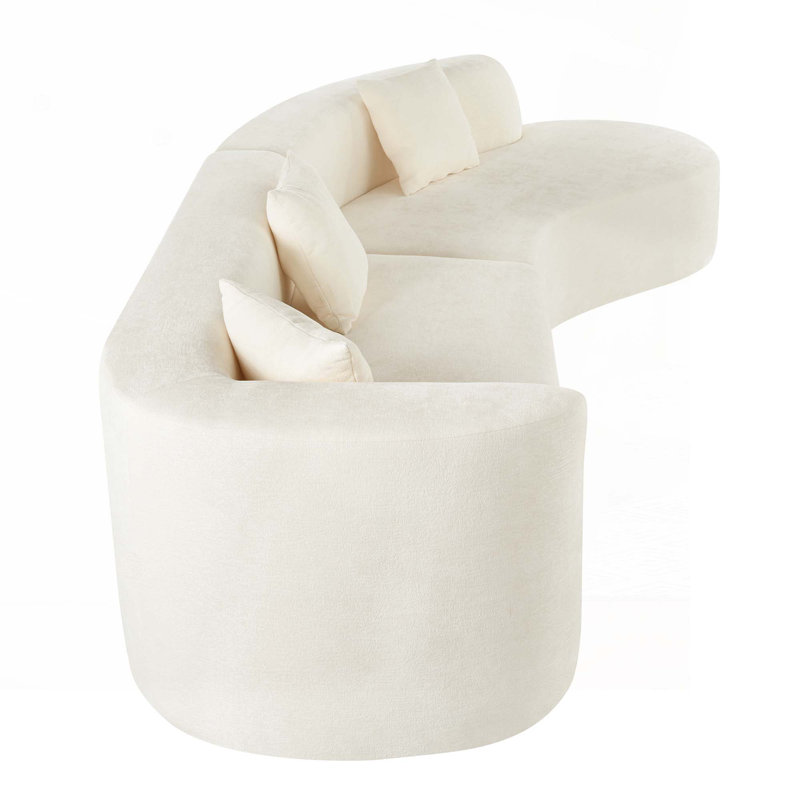 Canapé modulaire 2 pièces avec 3 coussins, Beige