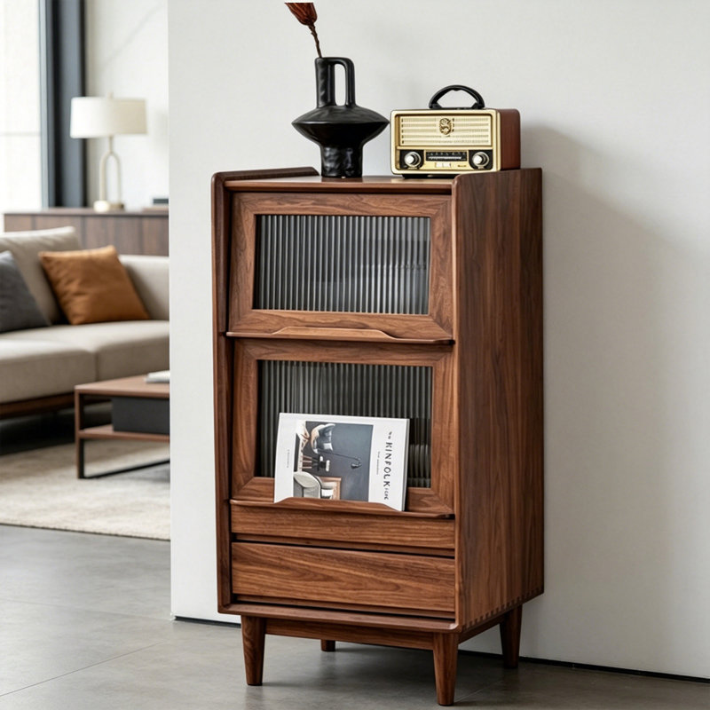 Buffet décoratif en verre, H 44,09 po x l 23,62 po x P 15,75 po