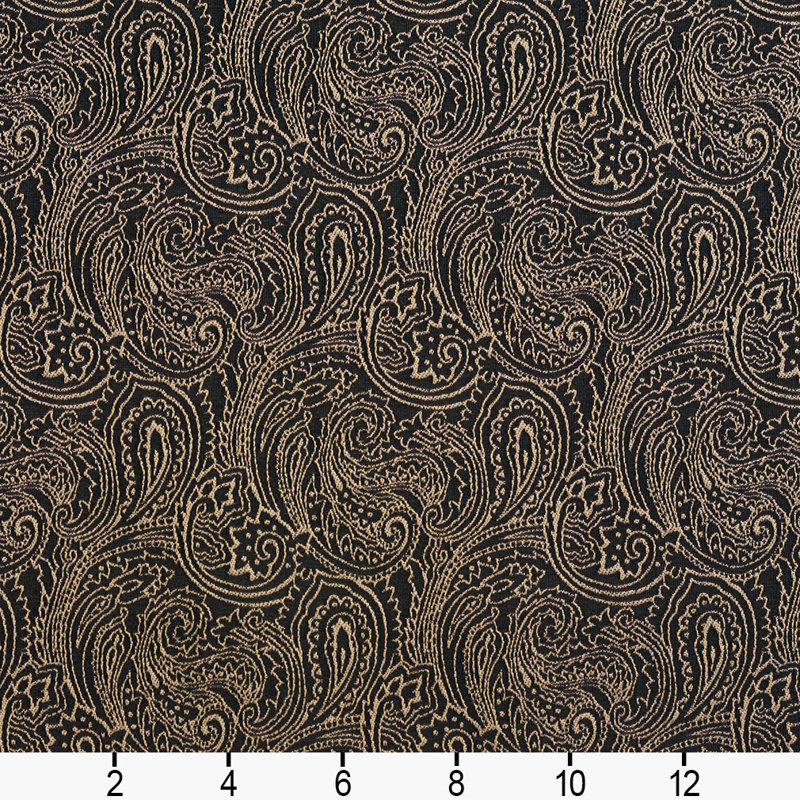 Tissu motif cachemire, Noir