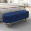 Banc de rangement ovale bleu 43,5 po x 16 po x 16 po, pieds en bois d'hévéa, repose-pieds et siège alternatifs, espace, assemblage simple, ornement en tissu plissé, - Matériau avec housse, ou fonction, caractéristique, rapide