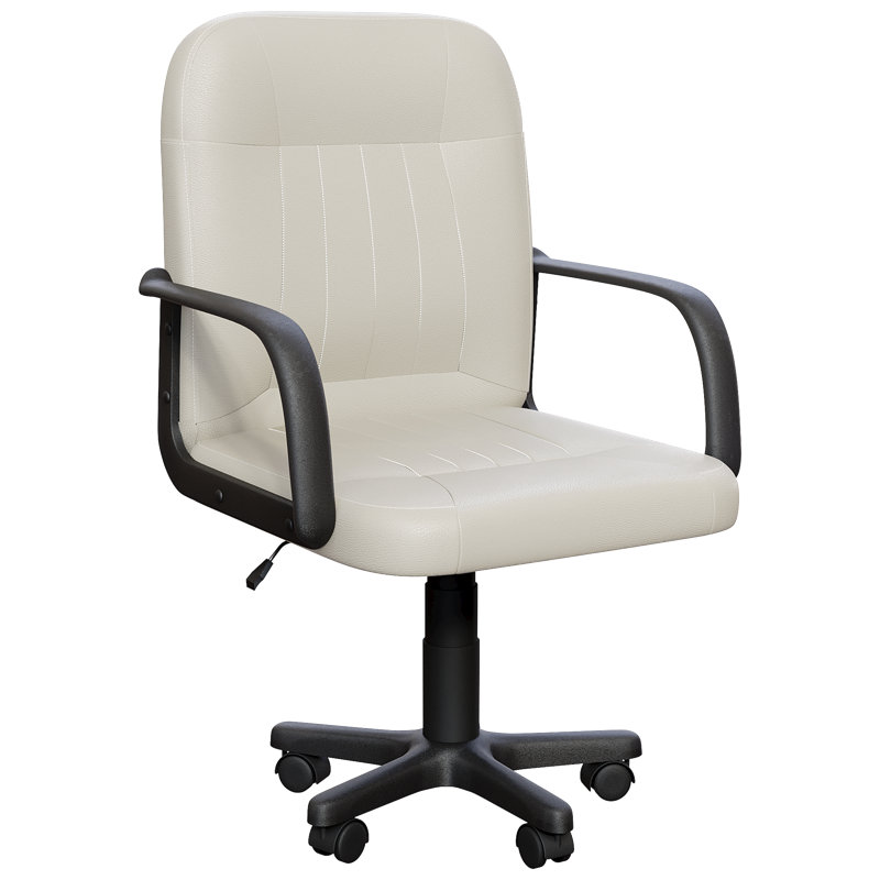 Office Desk Chair With Arms, Adjustable, Swivel, Comfortable Desk Chair, UKFR Certified, Beige