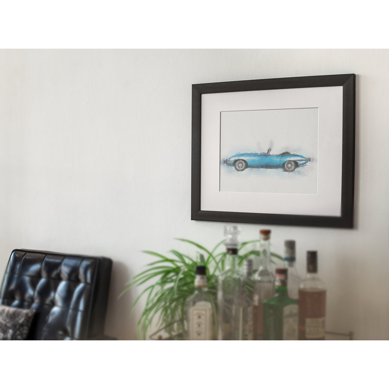 Stylish Classic Convertibe Car - Single Picture Frame Painting on Wood