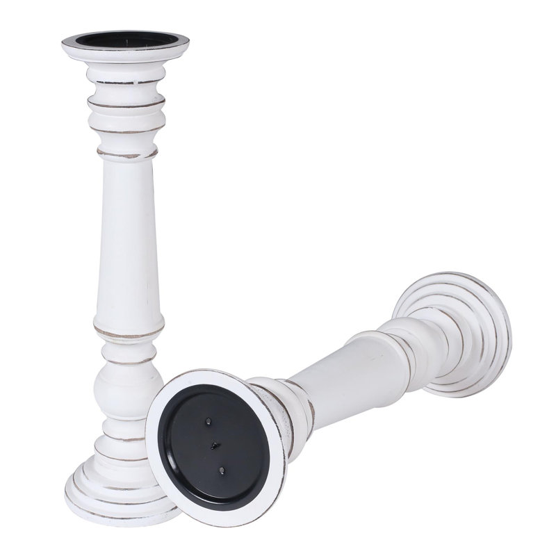 2 Piece Wood Pillar Set, 45cm H x 15cm W x 15cm D