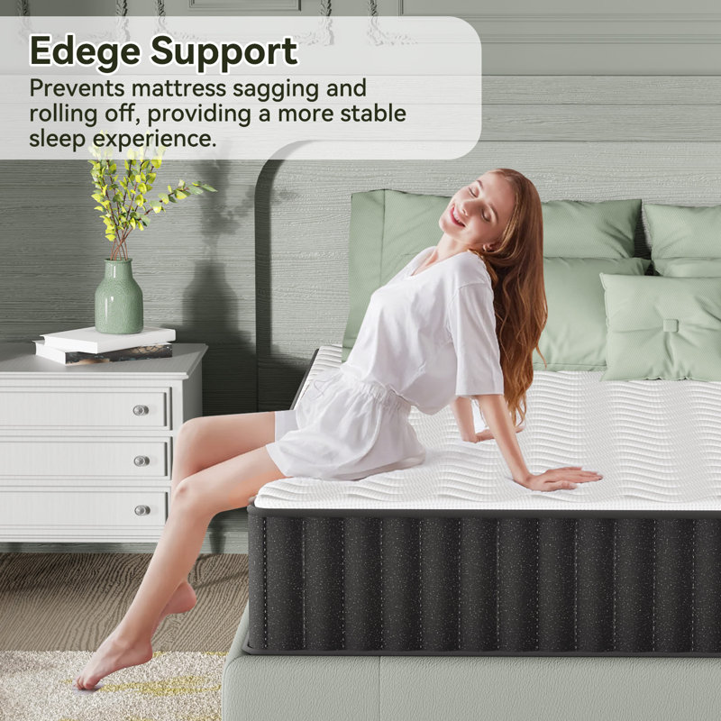 10/12 Inch Memory Foam Mattress, Charcoal-Infused, Low Motion Isolation, CertiPUR-US Certified, Breathable & Pressure-Relieving Sleep Comfort
