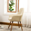 Chaise d'appoint brun clair - Finition brune et mousse confortable avec coussin haut-1634468564