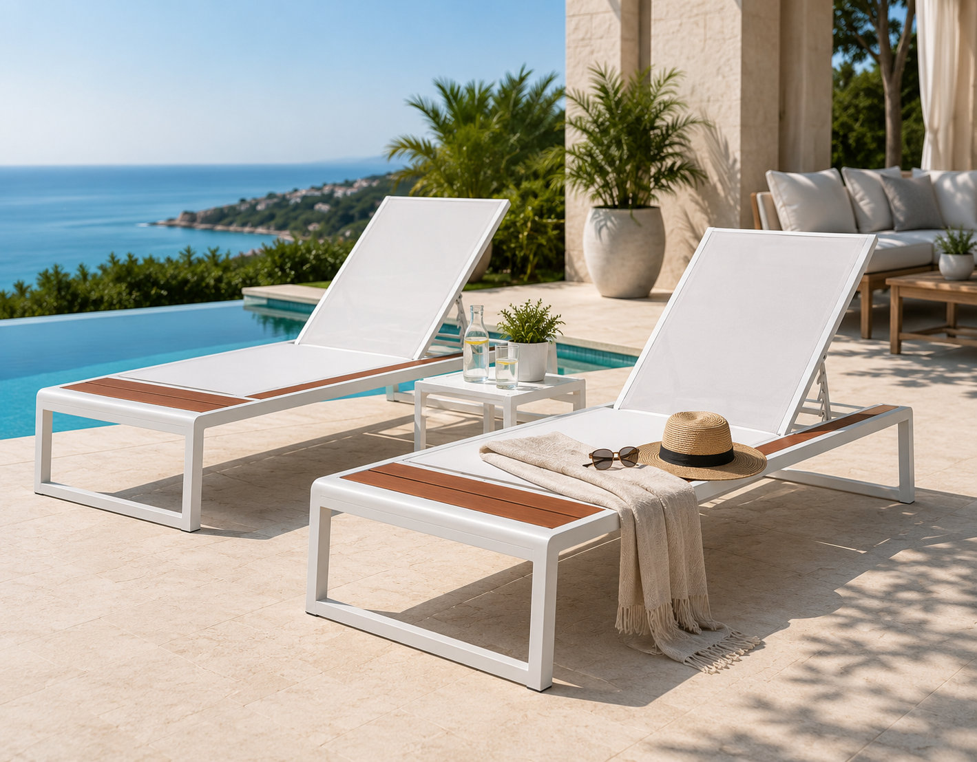 Hamden 33'' Outdoor Chaise Lounge Set