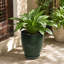 Jardinière intérieure / extérieure en résine vert brillant moderne avec soucoupe et écran de drainage-2020441386-2020441382-2020441387
