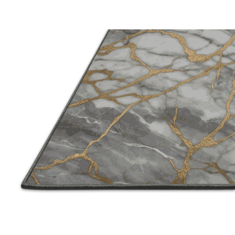 Tapis gris soyeux et moelleux, Carré 3 pi