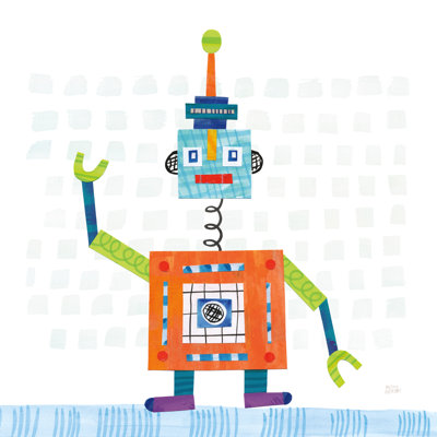 Robot Party III On Squares by Melissa Averinos - Wrapped Canvas Art Prints